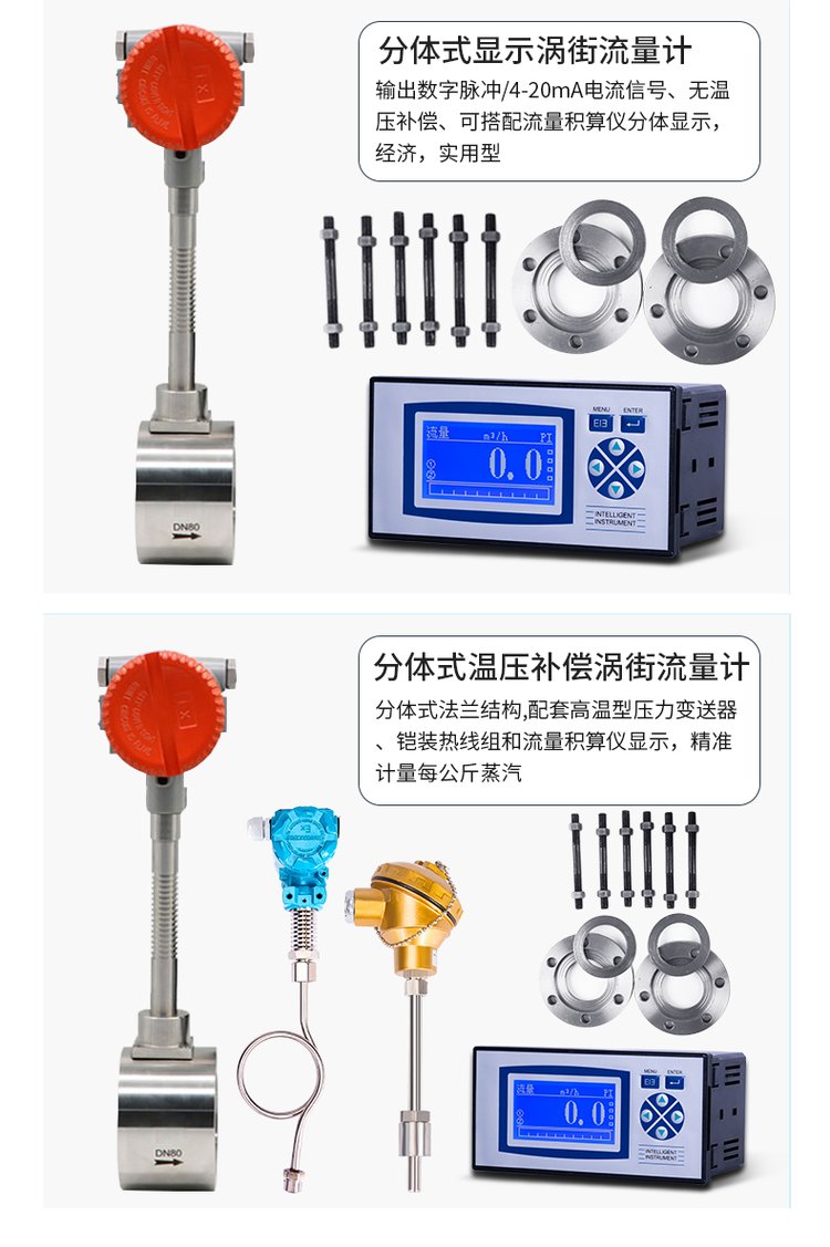 電廠蒸汽流量計分體式選型圖