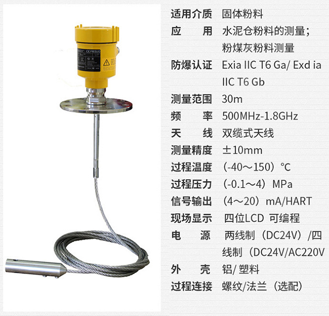 反應(yīng)釜用雷達液位計RD712技術(shù)參數(shù)表圖