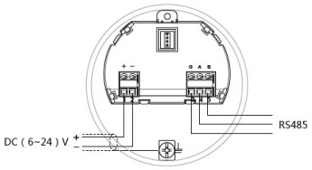 反應(yīng)釜用雷達液位計24V RS485/Modbus接線圖